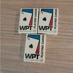 3 NEW Sealed BEE World Poker Tour Playing Cards WPT White Decks - Sealed
